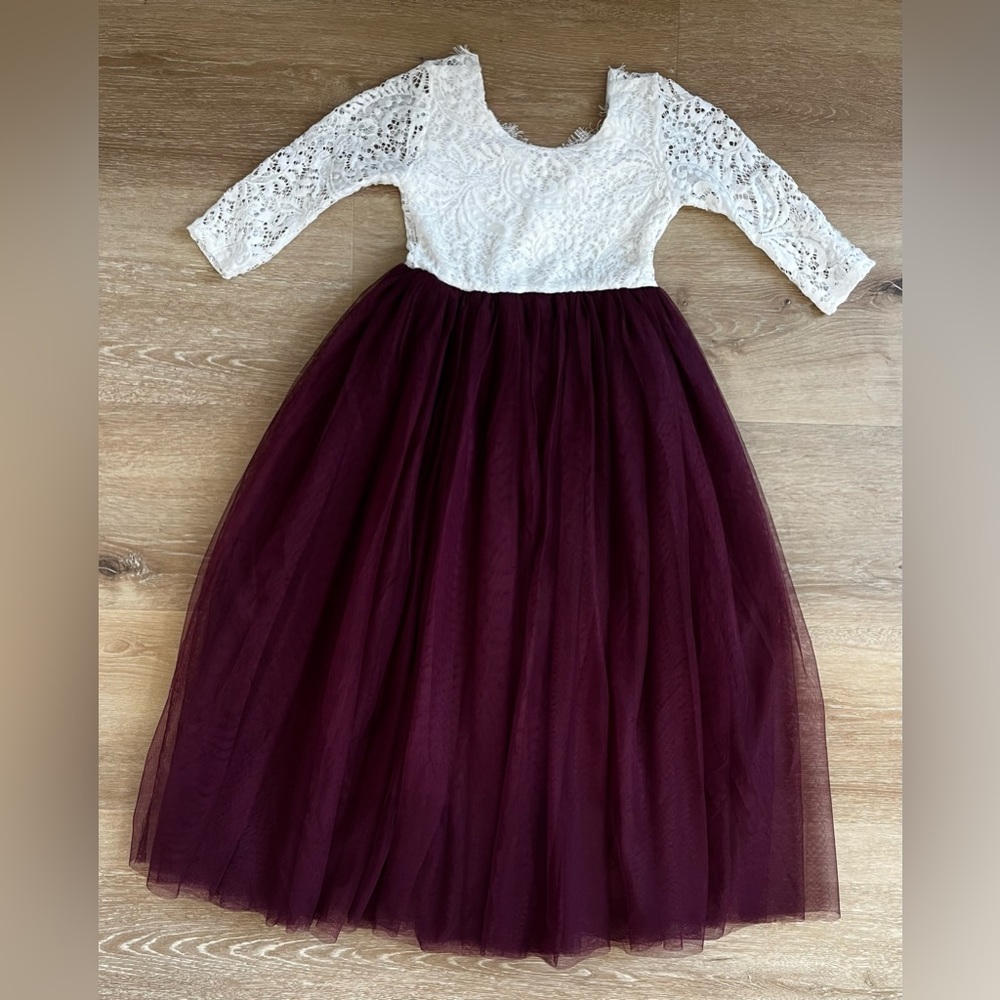 ♥️HP♥️ Girls Lace Back Flower Girl Dress